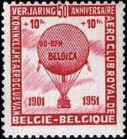 Belgium 1951 Royal Aero Club - 50th Anniversary-Stamps-Belgium-StampPhenom