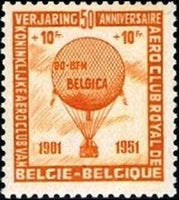 Belgium 1951 Royal Aero Club - 50th Anniversary-Stamps-Belgium-StampPhenom