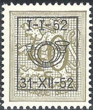 Belgium 1952 Definitives - Digit on Heraldic Lion - Precancellations-Stamps-Belgium-StampPhenom