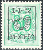 Belgium 1952 Definitives - Digit on Heraldic Lion - Precancellations-Stamps-Belgium-StampPhenom