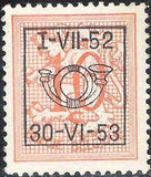 Belgium 1952 Definitives - Digit on Heraldic Lion - Precancellations-Stamps-Belgium-StampPhenom