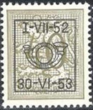 Belgium 1952 Definitives - Digit on Heraldic Lion - Precancellations-Stamps-Belgium-StampPhenom