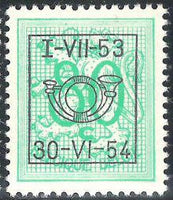 Belgium 1953 Definitives - Digit on Heraldic Lion - Precancellations-Stamps-Belgium-StampPhenom