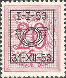 Belgium 1953 Definitives - Digit on Heraldic Lion - Precancellations-Stamps-Belgium-StampPhenom