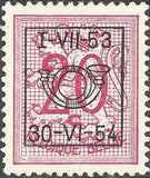 Belgium 1953 Definitives - Digit on Heraldic Lion - Precancellations-Stamps-Belgium-StampPhenom