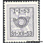 Belgium 1953 Definitives - Digit on Heraldic Lion - Precancellations-Stamps-Belgium-StampPhenom