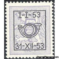 Belgium 1953 Definitives - Digit on Heraldic Lion - Precancellations-Stamps-Belgium-StampPhenom