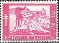 Belgium 1954 Anti Tuberculosis - Child and Paintings-Stamps-Belgium-StampPhenom