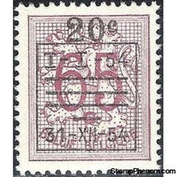 Belgium 1954 Definitives - Digit on Heraldic Lion - Precancellation and Surcharged-Stamps-Belgium-StampPhenom