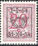 Belgium 1954 Definitives - Digit on Heraldic Lion - Precancellations-Stamps-Belgium-StampPhenom