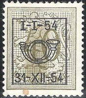 Belgium 1954 Definitives - Digit on Heraldic Lion - Precancellations-Stamps-Belgium-StampPhenom