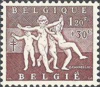 Belgium 1955 Anti Tuberculosis - Spring Joy and Portraits-Stamps-Belgium-StampPhenom