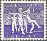 Belgium 1955 Anti Tuberculosis - Spring Joy and Portraits-Stamps-Belgium-StampPhenom