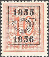 Belgium 1955 Definitives - Digit on Heraldic Lion - Precancellations-Stamps-Belgium-StampPhenom