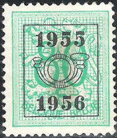 Belgium 1955 Definitives - Digit on Heraldic Lion - Precancellations-Stamps-Belgium-StampPhenom