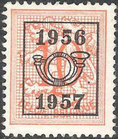 Belgium 1956 Definitives - Digit on Heraldic Lion - Precancellations-Stamps-Belgium-StampPhenom