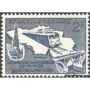 Belgium 1956 Electrification of the Brussels - Luxembourg Railway Line-Stamps-Belgium-StampPhenom