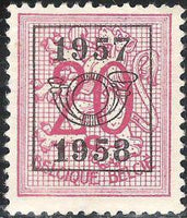 Belgium 1957 Definitives - Digit on Heraldic Lion - Precancellations-Stamps-Belgium-StampPhenom