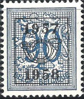 Belgium 1957 Definitives - Digit on Heraldic Lion - Precancellations-Stamps-Belgium-StampPhenom