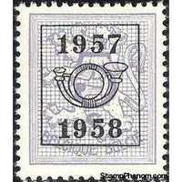 Belgium 1957 Definitives - Digit on Heraldic Lion - Precancellations-Stamps-Belgium-StampPhenom