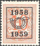 Belgium 1958 Definitives - Digit on Heraldic Lion - Precancellations-Stamps-Belgium-StampPhenom