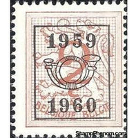 Belgium 1959 Definitives - Digit on Heraldic Lion - Precancellations-Stamps-Belgium-StampPhenom