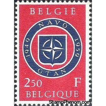 Belgium 1959 NATO 10th Anniversary-Stamps-Belgium-StampPhenom