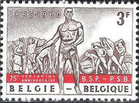 Belgium 1960 Belgian Socialist Party 75th Anniversary-Stamps-Belgium-StampPhenom