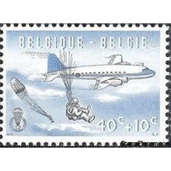 Belgium 1960 Parachuting-Stamps-Belgium-StampPhenom