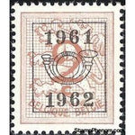 Belgium 1961 Definitives - Digit on Heraldic Lion - Precancellations-Stamps-Belgium-StampPhenom