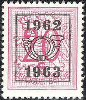 Belgium 1962 Definitives - Digit on Heraldic Lion - Precancellations-Stamps-Belgium-StampPhenom