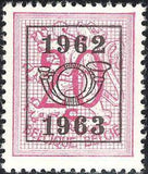 Belgium 1962 Definitives - Digit on Heraldic Lion - Precancellations-Stamps-Belgium-StampPhenom