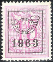 Belgium 1963 Definitives - Digit on Heraldic Lion - Precancellations-Stamps-Belgium-StampPhenom