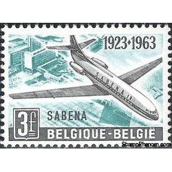 Belgium 1963 SABENA Airline 40th Anniversary-Stamps-Belgium-StampPhenom