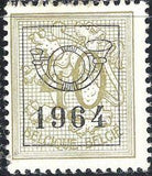 Belgium 1964 Definitives - Digit on Heraldic Lion - Precancellations-Stamps-Belgium-StampPhenom