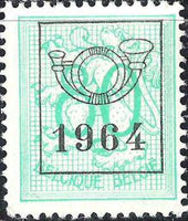 Belgium 1964 Definitives - Digit on Heraldic Lion - Precancellations-Stamps-Belgium-StampPhenom