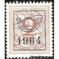 Belgium 1964 Definitives - Digit on Heraldic Lion - Precancellations-Stamps-Belgium-StampPhenom