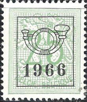 Belgium 1966 Definitives - Digit on Heraldic Lion - Precancellations-Stamps-Belgium-StampPhenom