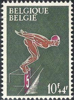 Belgium 1966 Swimming-Stamps-Belgium-StampPhenom