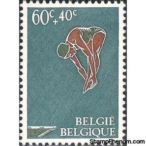 Belgium 1966 Swimming-Stamps-Belgium-StampPhenom