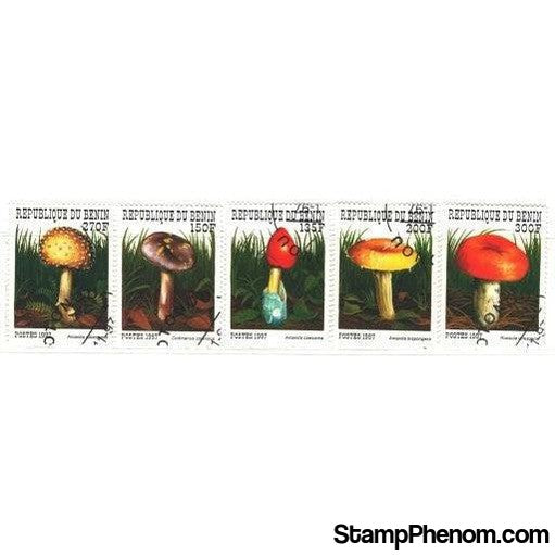 Benin Mushrooms Lot 2, 5 stamps