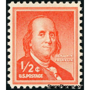 United States of America 1955 Benjamin Franklin (1706-1790), leading author and politician