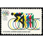 United States of America 1972 Bicycling and Olympic Rings