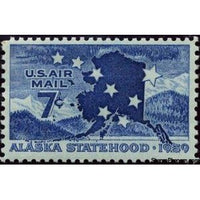 United States of America 1959 Big Dipper, North star, and Map of Alaska