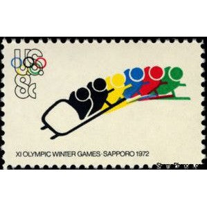 United States of America 1972 Bobsledding and Olympic Rings