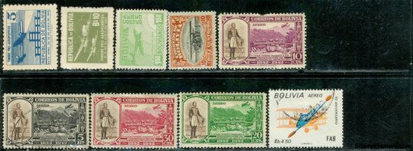 Bolivia Aircraft , 9 stamps
