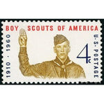 United States of America 1960 Boy Scout giving scout sign, 50th anniversary of Boy Scouts