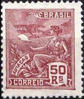 Brazil 1921-1922 Definitives - Industry %26 Culture %22BRASIL%22-Stamps-Brazil-Mint-StampPhenom