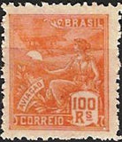 Brazil 1921-1922 Definitives - Industry %26 Culture %22BRASIL%22-Stamps-Brazil-Mint-StampPhenom