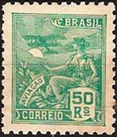 Brazil 1924-1925 Definitives - Agriculture %26 Culture - New Watermark-Stamps-Brazil-Mint-StampPhenom